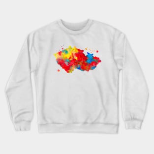 Czech Republic Map Watercolor Painting Crewneck Sweatshirt